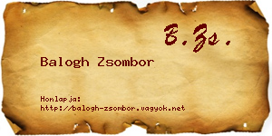 Balogh Zsombor névjegykártya
